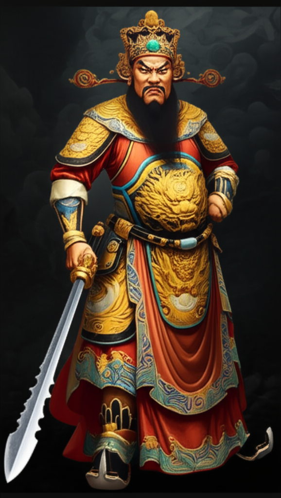 Complete artistic representation of Zhong Kui, the Chinese demon hunter